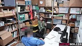 lp officer blackmails shoplifter with monster cock bent over doggystyle fuck