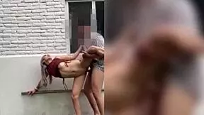 LA CALENTURA nos gana after drinks we fuck standing outdoors between houses rough!