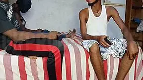 young couple invites guy for 3some, double penetrates her tight pussy good