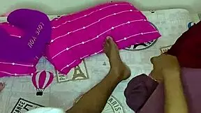 Muslim hijab wife enjoys time with stepdad at home