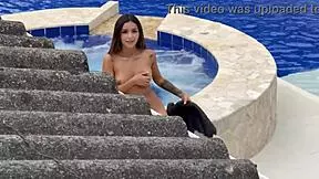 STEPBROTHER'S HARD WATCHING ME MASTURBATE BY POOL - VOYEUR TEEN SLUT!