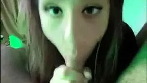 Hungarian blonde teen sucks small cock outdoor on Snapchat for facial cumshot