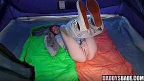 stepdaughter spots stepdad spying while she fingers pussy hard