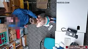 blonde teen shoplifter deepthroats boss cock in office for release