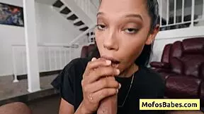 Eden West sucks Charles Dera's fat white cock and big balls POV