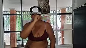damn, this chubby latina's huge ass shakes while vr perv stepdad licks her hairy pussy then facials her 🤯💦