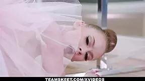 hot redhead ballerina athena rayne from gingerpatch dances then bounces her shaved pussy on dance judge's monster cock