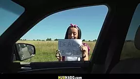 Petite German bends over for monster cock car ride deal?