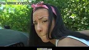 Petite German bends over for monster cock car ride deal?