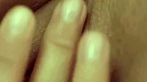 solo babe pinches hard nipples and rubs dripping twat to fierce orgasm