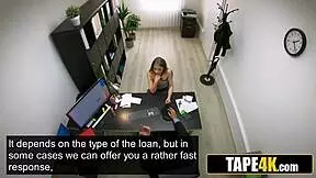 so this petite hungarian office teen rides the loan manager's cock on the desk for her student loan approval right at work