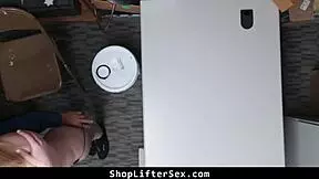 Cop pulls teen shoplifter's panties for punishment tease