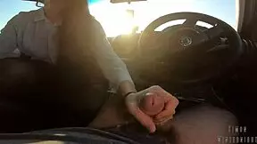 wanna see slutty coworker suck cock in car then swallow mouthful cum?