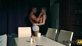 he couldn't wait to slam his cock in her tight young pussy in kitchen