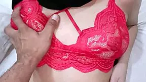 skinny latina shows off new lingerie to lover then masturbates tits and pussy until horny cum explosion amateurs couple