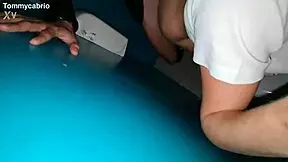 she spots the muscular bodybuilder's wet pussy riding outdoors by the toilet in this homemade first-time cumshot video.