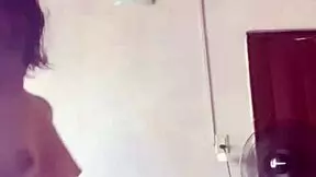 horny petite latina selene soaps up big natural tits and curvy ass in steamy shower