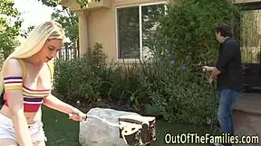 POUNDED HARD! Teen 18+ Stepdaughter Takes Outdoor Snow Cumshot Fetish!