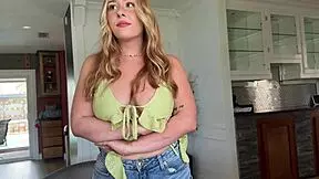 Busty stepsister rides horny stepbrother in household fuck fest