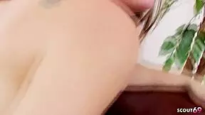 Natural ginger round ass girl picked up for first casting facial fuck