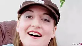 Natural ginger round ass girl picked up for first casting facial fuck