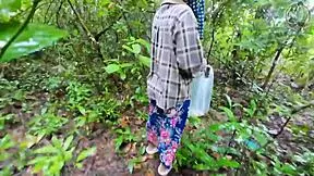 thai babe hikes forest then bends over for raw pussy pounding??