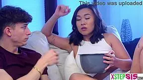 Kimmy Kimm's Korean Stepsis Ass Bounces at Slumber Party on Stepbro's Monster Cock