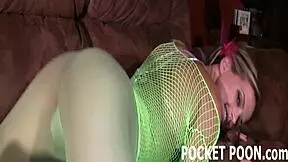 little pigtails and pantyhose tease in close pov