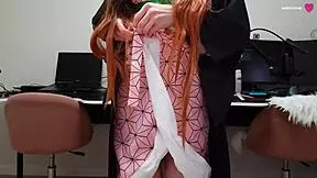 cutie nezuko kamado sneaks dick fun with zenitsu while muzan's hunting her down