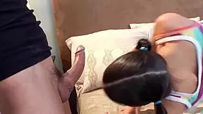 little pigtailed stepdaughter craves daddy calling her filthy whore