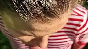 Fucked skinny tanned neighbor girl next door's sloppy wet mouth pov cum swallow in forest nature outdoors