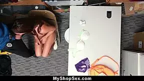 Caught shoplifting? Lick lp officer's pussy or bent over doggystyle fuckfest in tight uniform at work