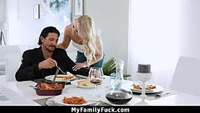 stepdaughter sneaks stepdad cock suck under table 😈🍆