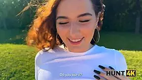 hunt4k pickup guy fucks big tits cheating babe outdoors at pond