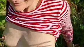 Fucked skinny tanned neighbor girl next door's sloppy wet mouth pov cum swallow in forest nature outdoors