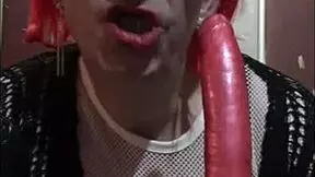bisexual crossdresser mark wright rams dildo stick up his ass then sucks it ass-to-mouth wishing for your real cock