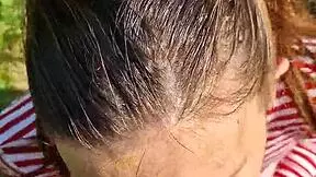 Fucked skinny tanned neighbor girl next door's sloppy wet mouth pov cum swallow in forest nature outdoors