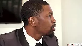 black boss face fucks petite assistant small tits deepthroat anal