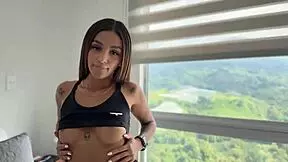 Fucking skinny colombian neighbor girl next door after gym her huge ass bouncing in doggystyle and cowgirl rides