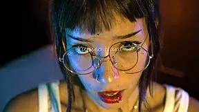 colombian girl in glasses and miniskirt reads steamy poetry while teasing in pantyhose