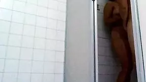 real couple gets wet in home shower