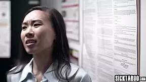 hey lesbian coworkers finally fuck their big ass boss and love licking pussy