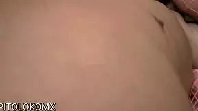 Petite latina in fishnet stockings rides cowgirl reverse on bedroom cock screaming orgasm