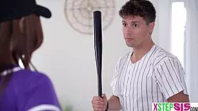 Huge Boobed Stepsister Rissa May Comments Baseball Bent Over Doggystyle Fucked