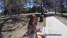 wanna see broke redhead teen babe get pounded quick on tennis court?