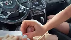 my boss's wife sucks my dick in the car big tits bouncing