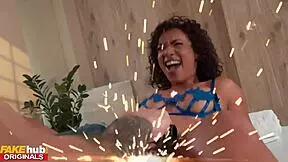 Fakehub shaves hot young Brazilian then creampies her tight shaved pussy missionary