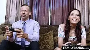 stepdad let's skip xbox and fuck my tight pussy missionary style brooke haze