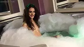 Pretty Skinny Teen 18+ Plays with Small Tits and Masturbates in Bath Webcam Show