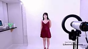 Simply stunning brunette model endures sexy pov fucking cum swallow on sofa after interview